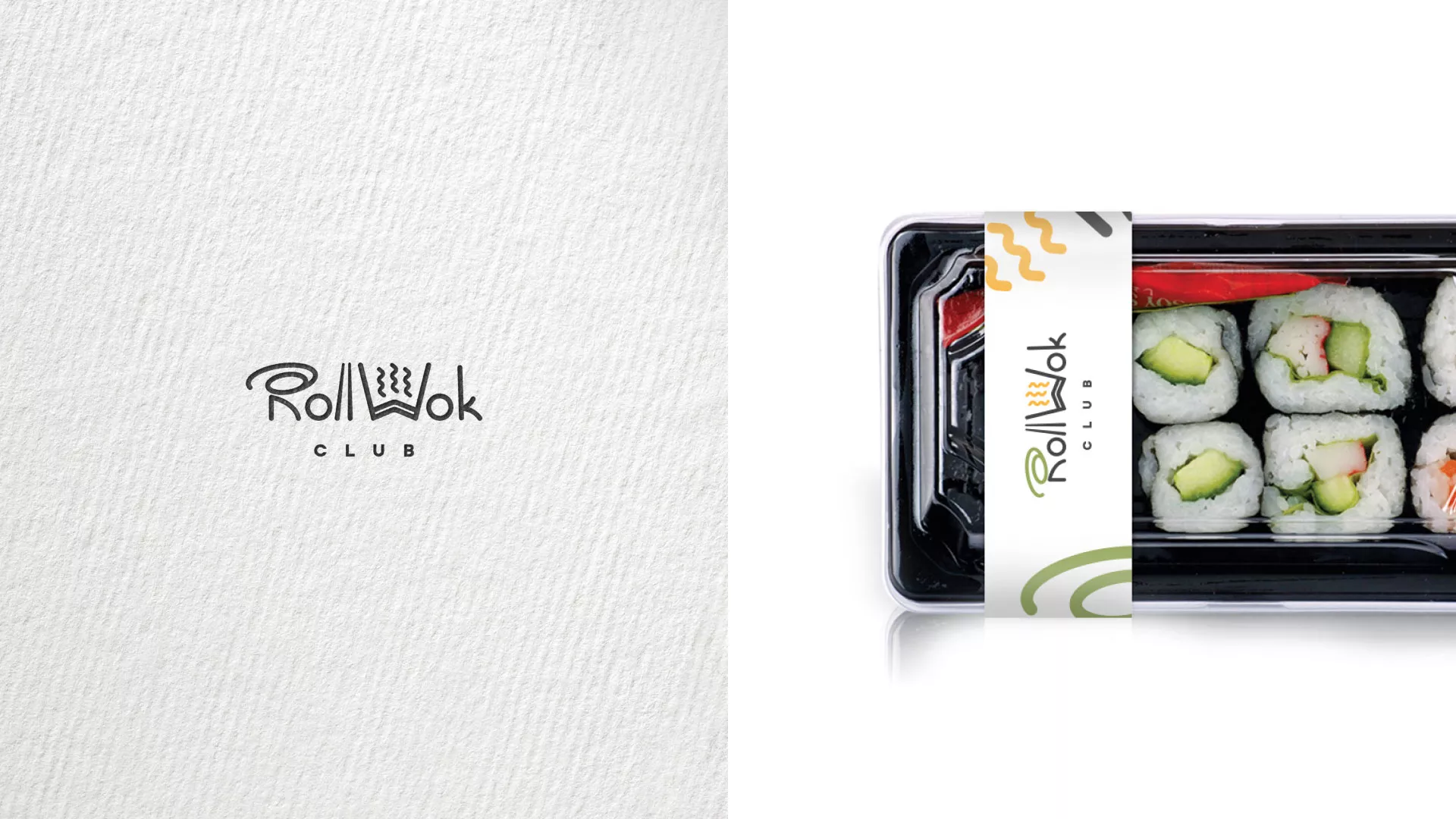 Разработка наклеек для суши-бара «Roll Wok Club» в Гороховце